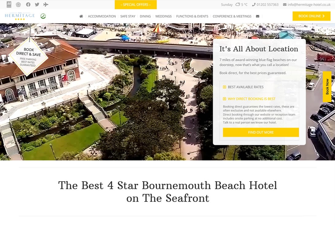 Hermitage Hotel website by Six Eleven Design